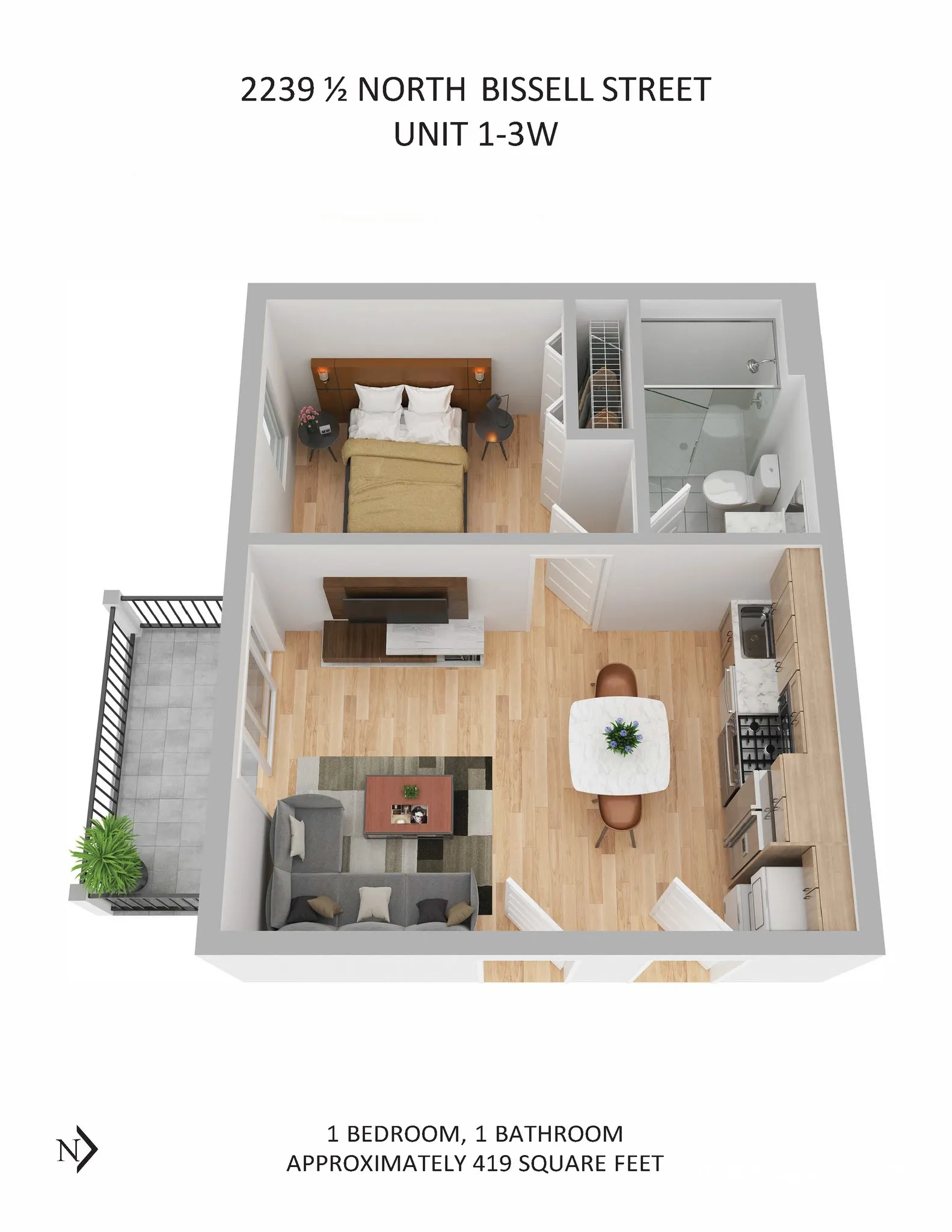 2237 N Bissell St, ,  60614, USA 60614-unit#2239.5-1W FP-Chicago-IL