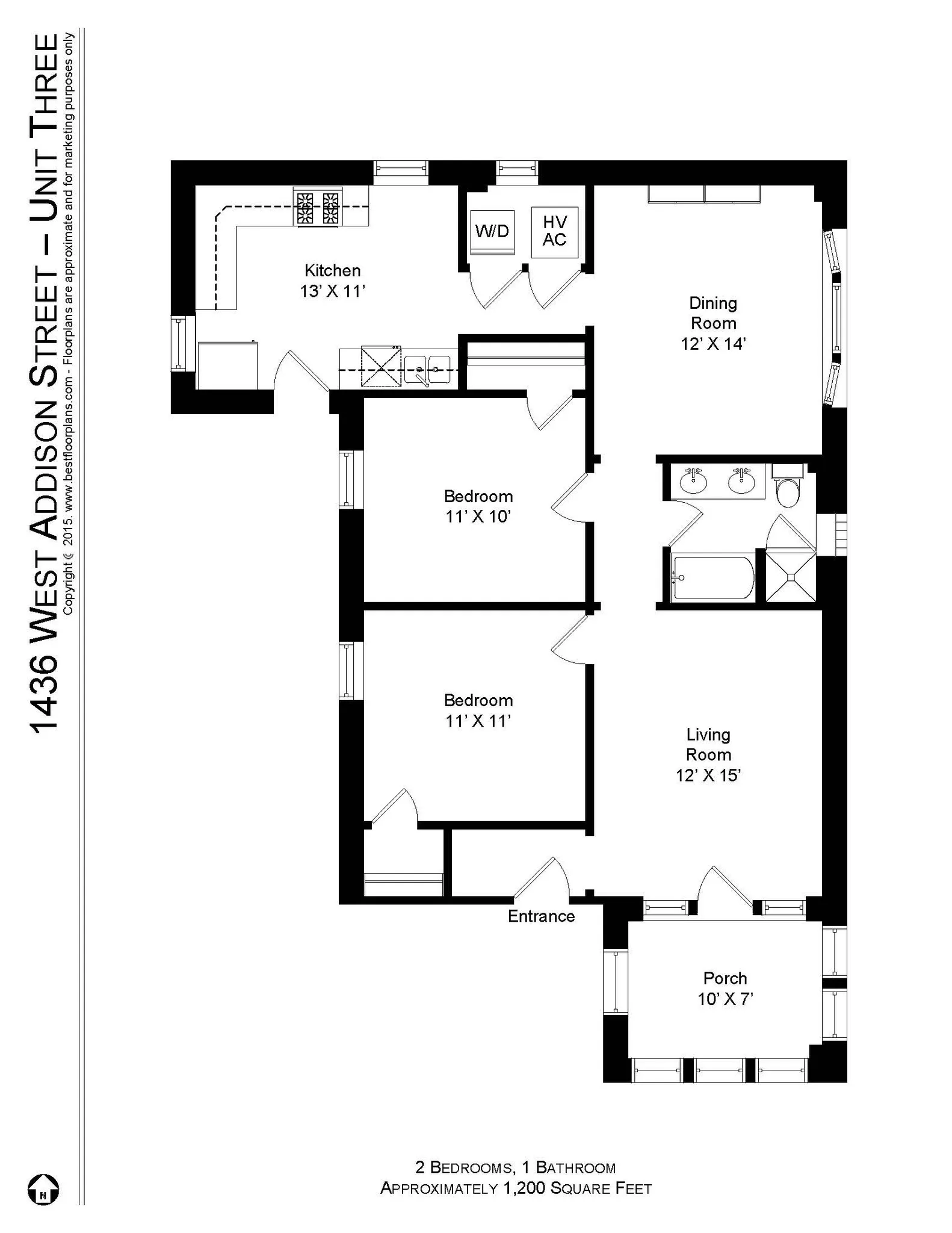 1436 W Addison St, , 60613, USA 60657-unit#1436A-3-Chicago-IL