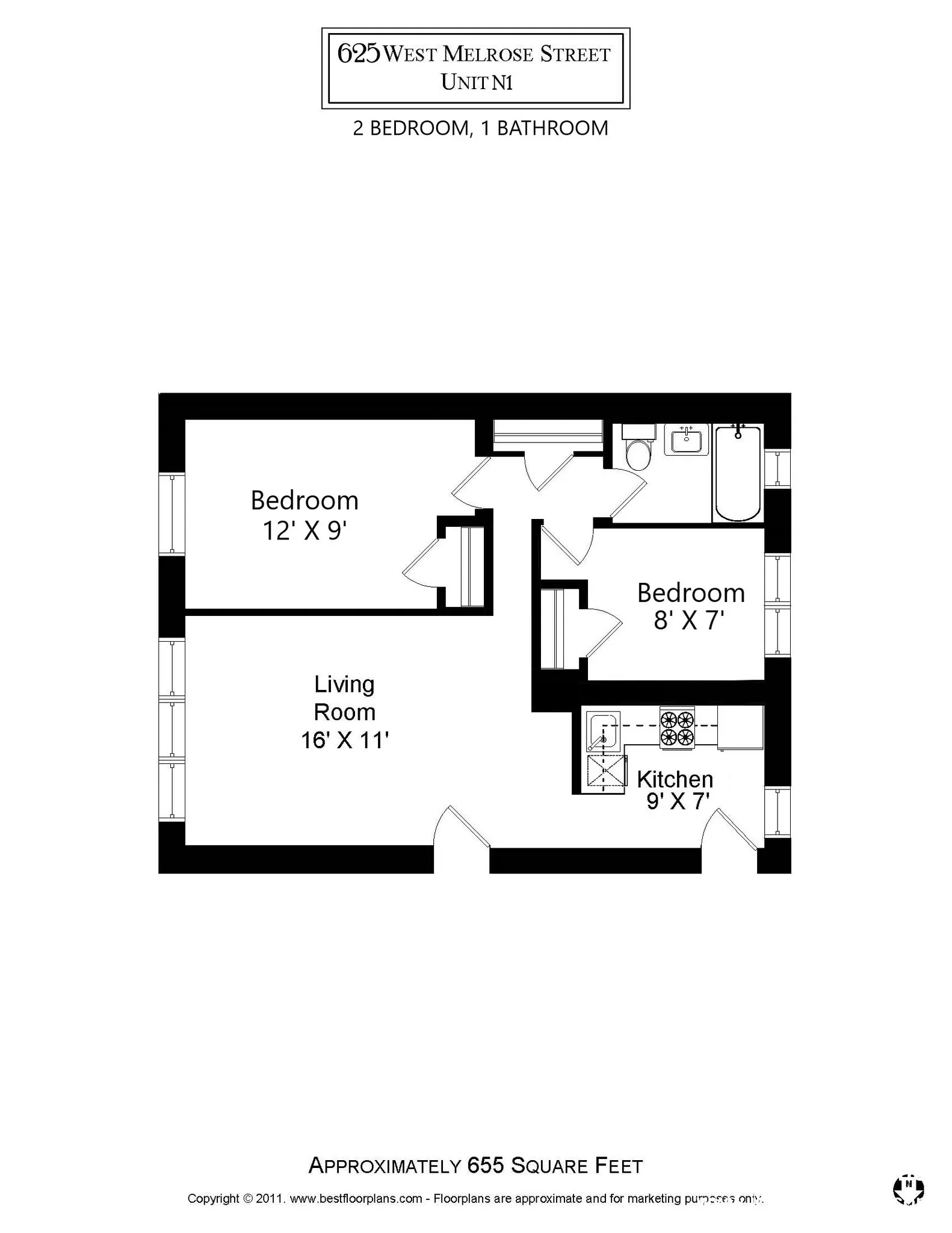 617 W Melrose St, ,  60657, USA 60657-unit#625-N1-Chicago-IL