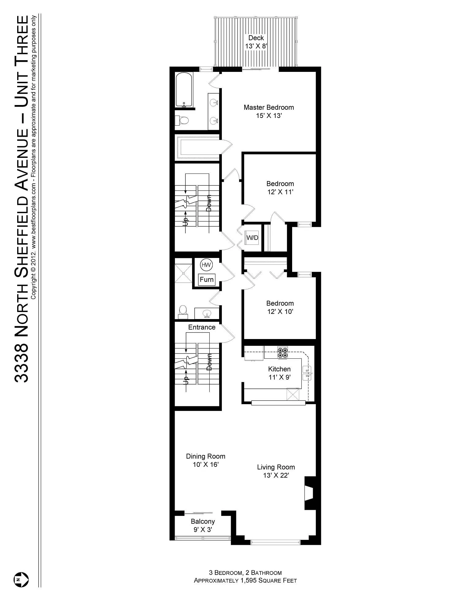 3338 N Sheffield Ave, , 60657, USA 60657-unit#3338-3-Chicago-IL