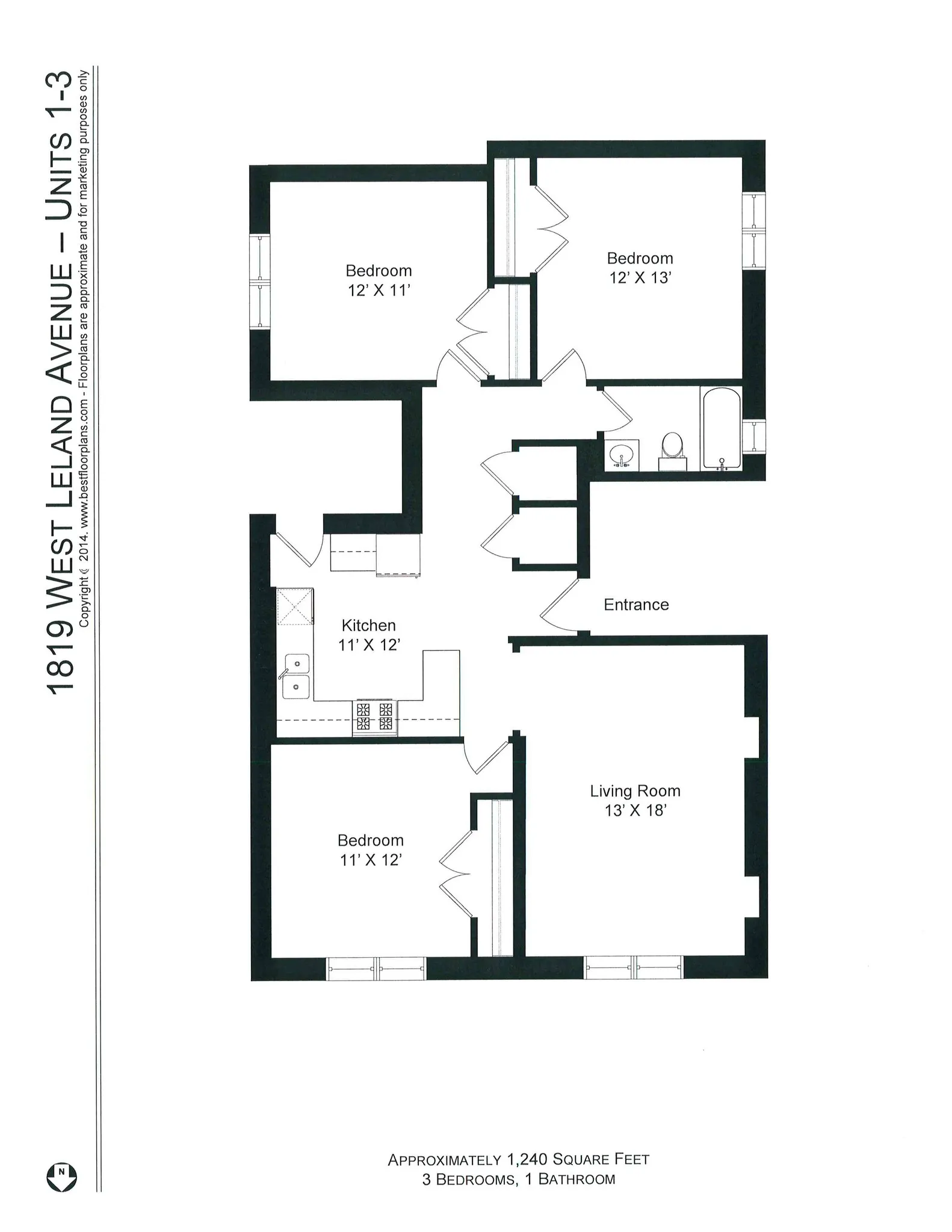 4651 N Wolcott Ave, ,  60640, USA 60640-unit#1819L-3-Chicago-IL