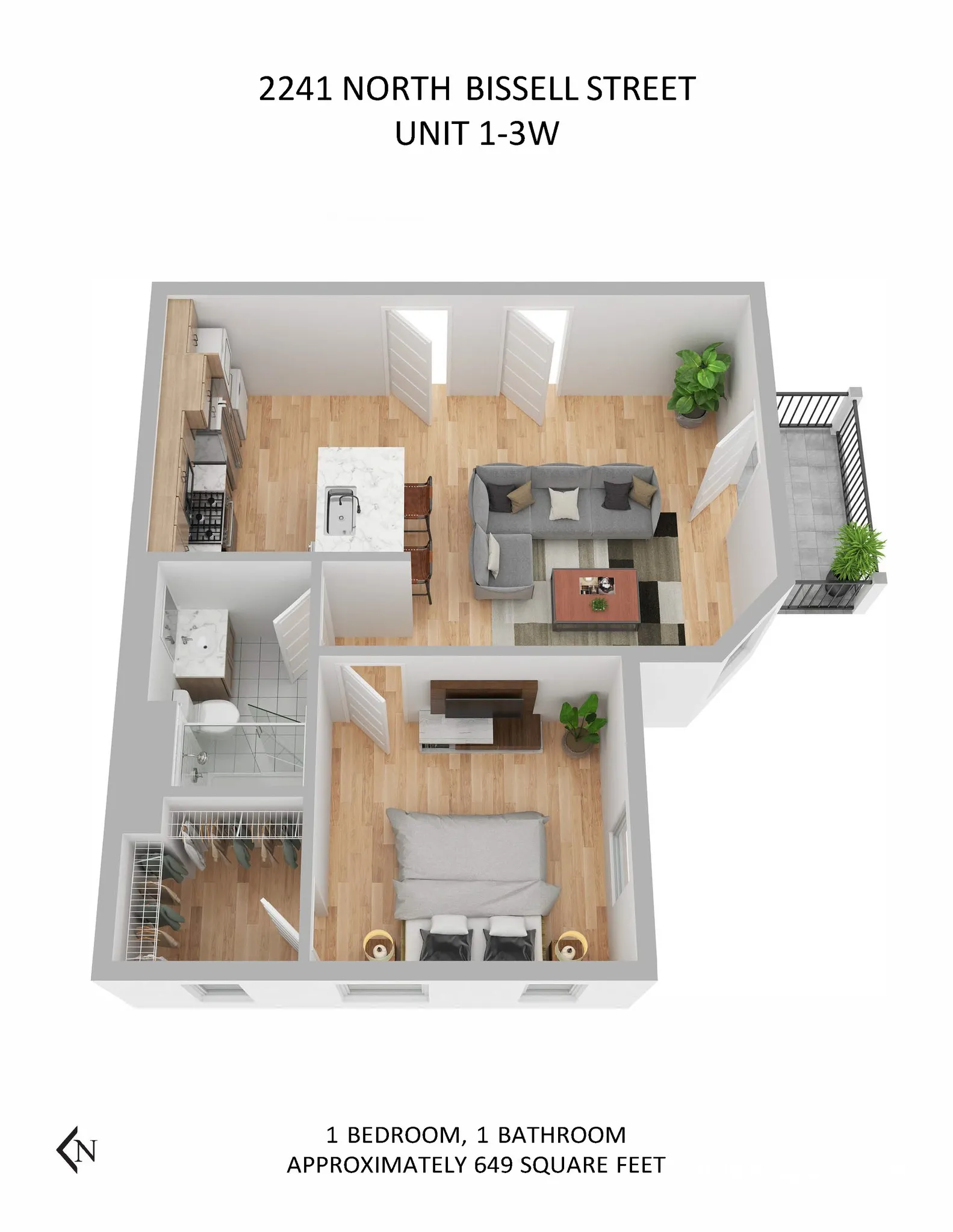 2237 N Bissell St, , 60614, USA 60614-unit#2241-1W FP-Chicago-IL