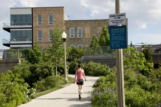 Bloomingdale Trail pedestrian in Bucktown Chicago