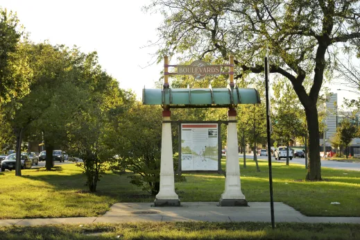 Chicago Boulevard System map in Washington Park Chicago