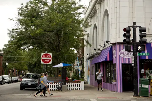 Hamburger Marys entrance on N Clark St in Andersonville Chicago