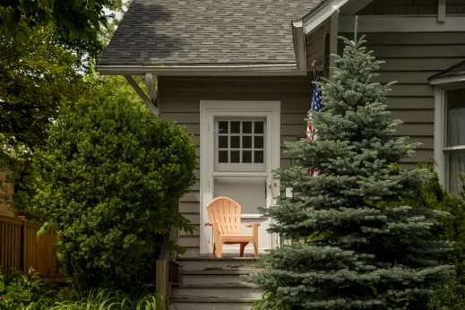 Home chair door trees american flag Wilmette