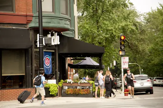 Hutch brunch restaurant entrance in Lakeview Chicago