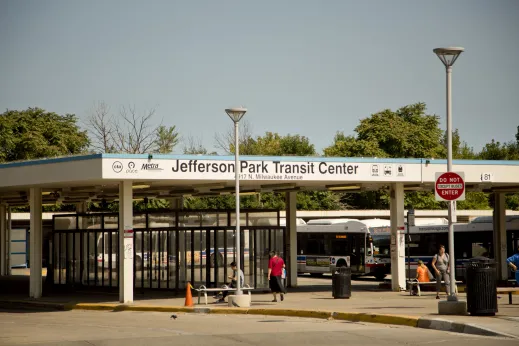 Jefferson Park CTA Metra station on N Milwaukee Ave in Jefferson Park Chicago