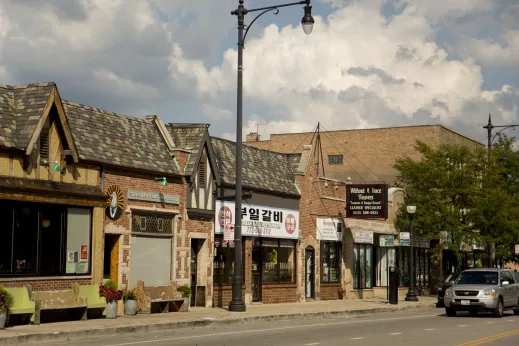 Korean BBQ restaurant exterior on W Foster Ave in North Park Chicago