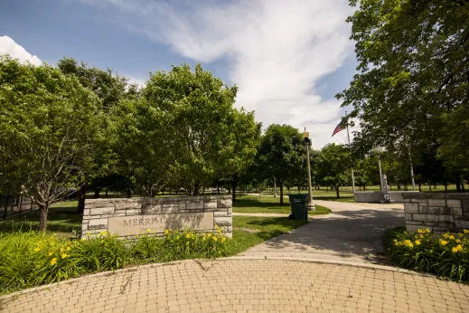 the vast and lush Merrimac park in Dunning Chicago