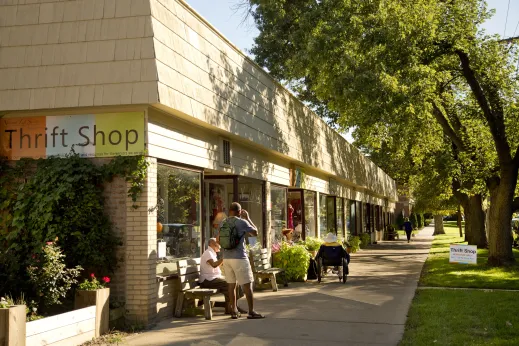 Norwood Life Society Thrift Shop front entrance on N Nina Ave in Norwood Park