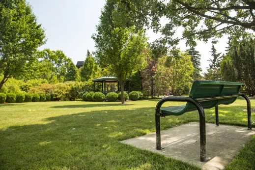 Park grass bench gazebo trees Des Plaines, IL