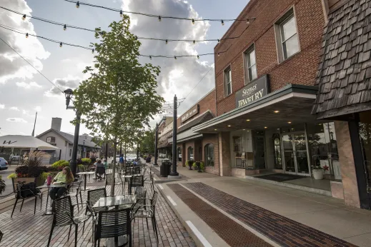 people in outdoor patio in wheaton, IL