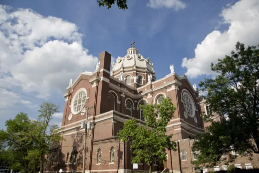 Saint Mary Angels cathedral exterior in Bucktown Chicago