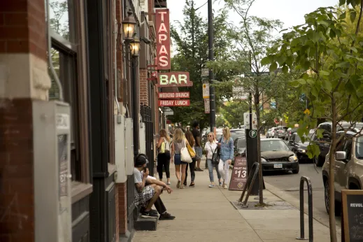 Tapas bar entrance in Depaul Chicago