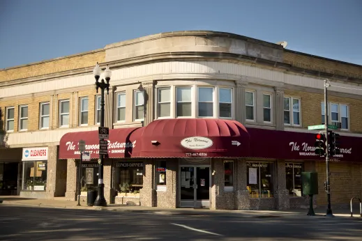 The Norwood Restaurant front entrance sign on N Northwest Hwy in Norwood Park Chicago