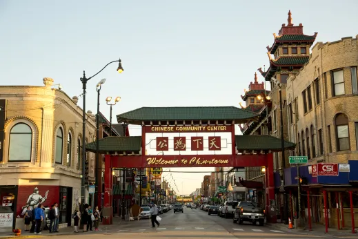 Welcome to Chinatown community gate on S Wentworth Ave in Chinatown