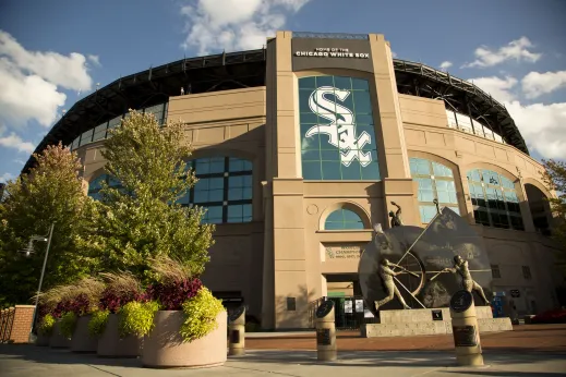 World Series Monument outside of Guaranteed Rate Field 35th St and Shields Ave in Fuller Park Chicago