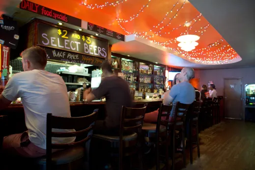 Bar interior in Bucktown Chicago