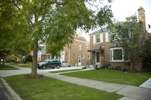 Brick single family home exterior in Edgebrook Chicago