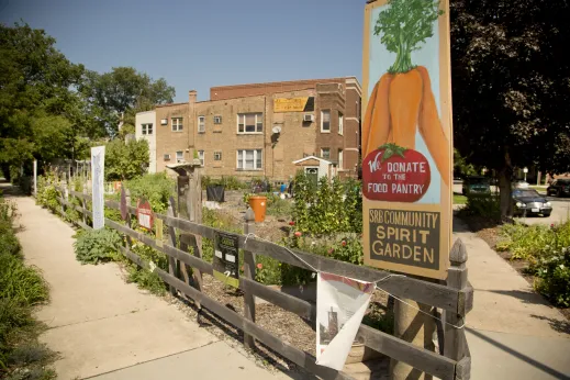 Community garden in Jefferson Park Chicago