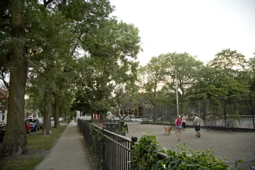 Dog friend area park in Hamlin Park Chicago