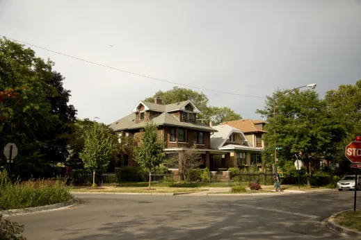 Houses for rent on street corner in Albany Park Chicago