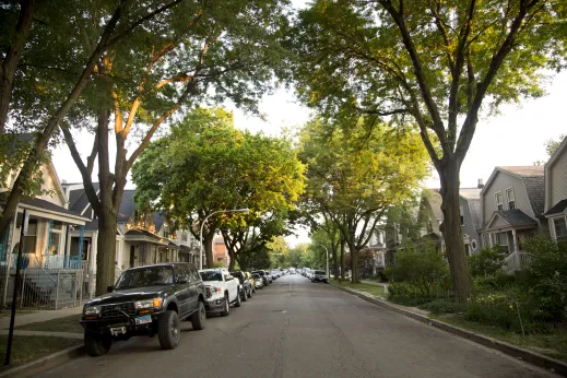 House on street in Avondale Chicago