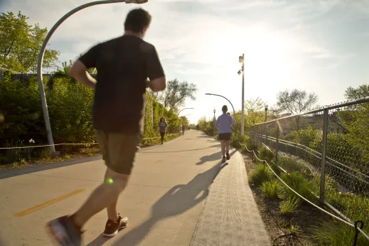 Joggers on Bloomingdale Trail