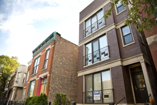 Modern and vintage apartments side by side in East Garfield Park Chicago