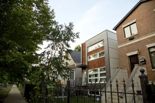 Modern apartment buildings in Avondale Chicago