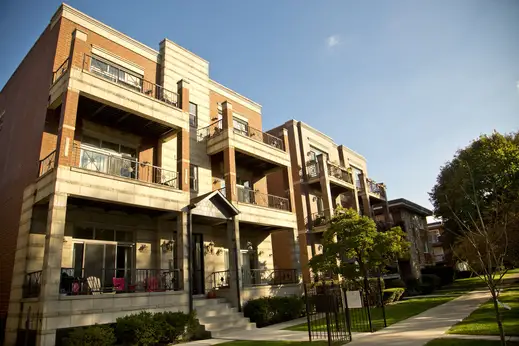 Modern six flat apartments with balconies in Old Irving Park Chicago