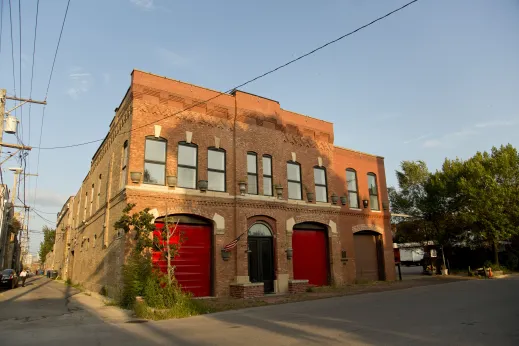 Old firehouse converted apartments on Near West Side Chicago