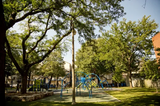 Playground in public park in Tri-Taylor Chicago