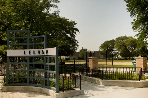 Public park and baseball diamond on W Leland Ave in Sheridan Park
