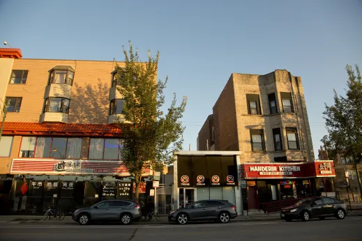 Restaurant signs and exteriors on S Archer Ave in Chinatown