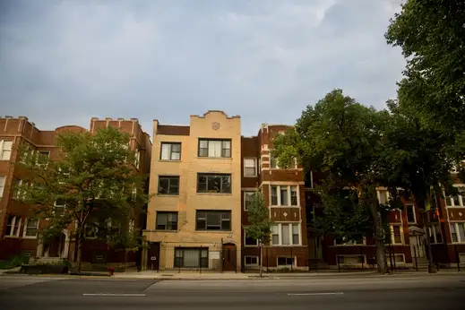 Three flat apartment buildings in Edgewater Chicago