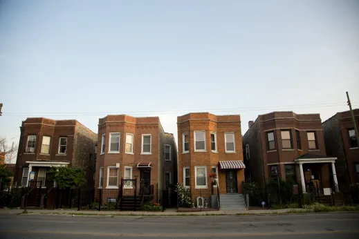 Two flat apartment buildings in Avondale Chicago