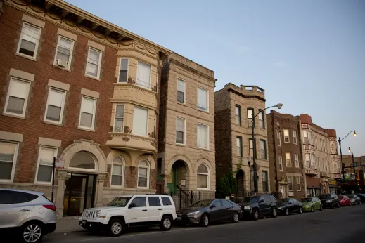 Vintage apartment exterior in Humboldt Park