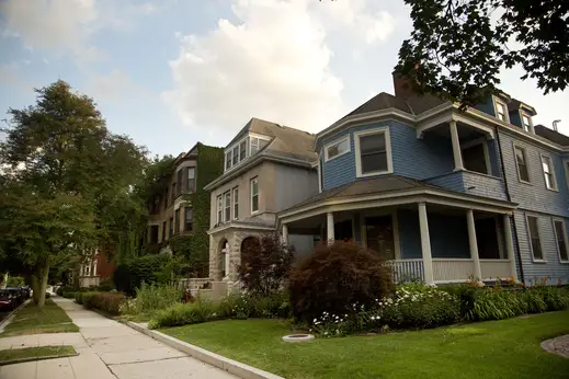 Vintage home exteriors and front yards in Hyde Park