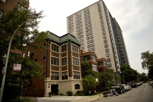 Vintage three flat apartments and high rise apartments in Buena Park