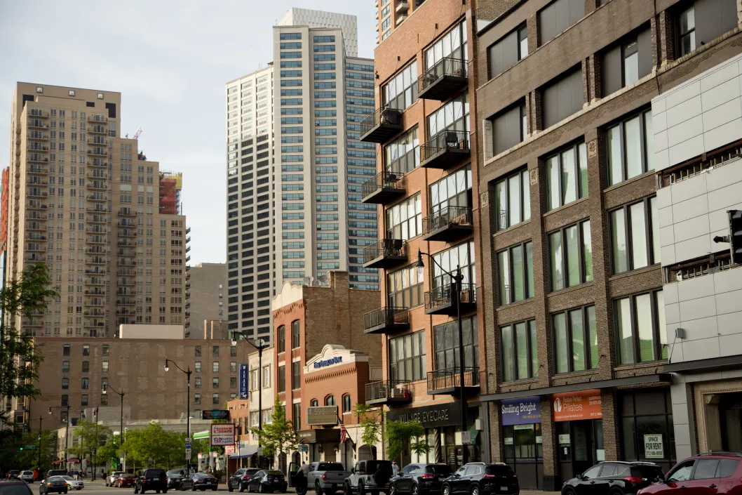 South Loop Apartment building balconies on S Michigan Ave in the South Loop Chicago