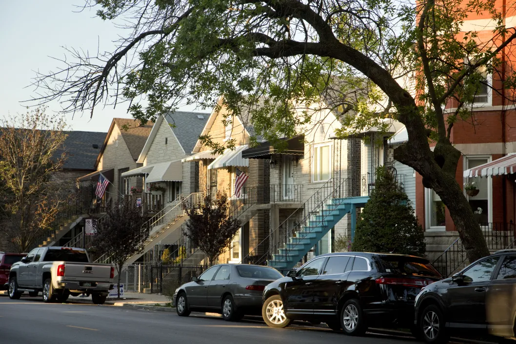 Apartments and single family homes and front stairway entrances in Bridgeport