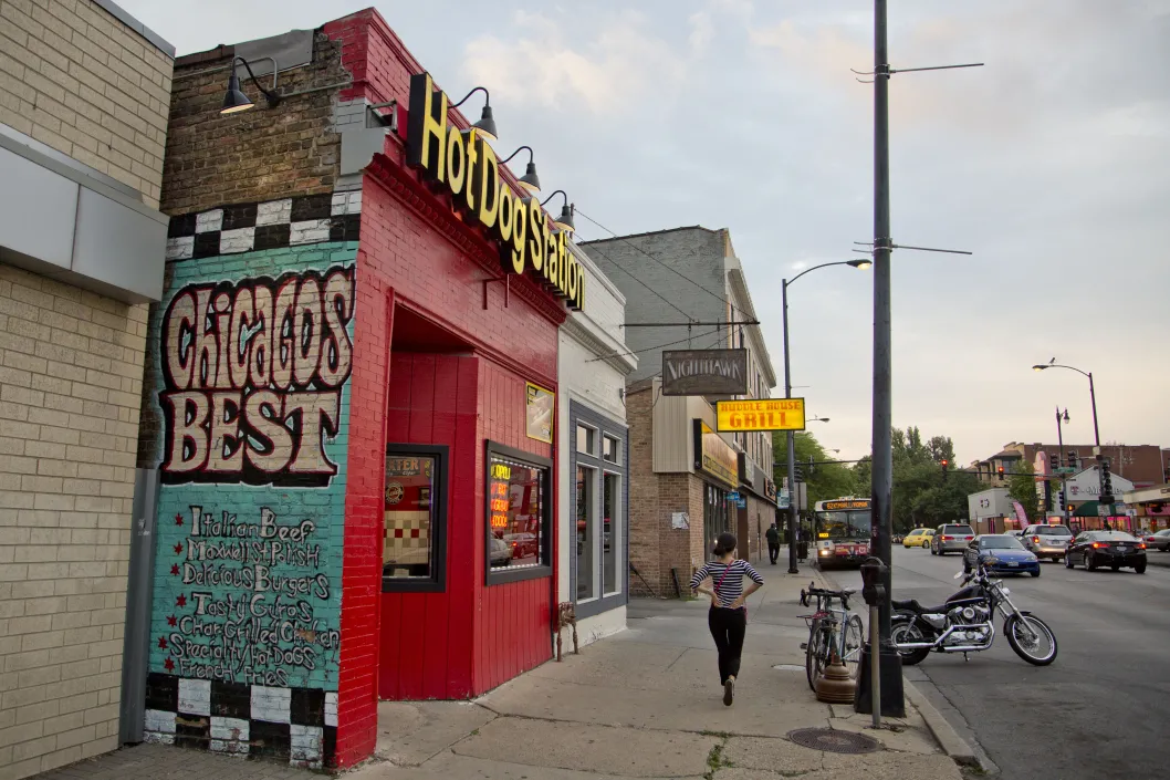 Restaurant sign in Albany Park Chicago