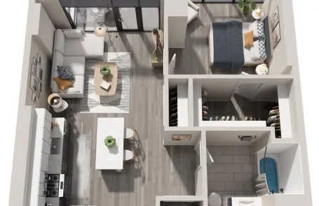 1 Bedroom River North Apartment