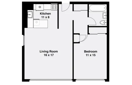 1 Bedroom Edgewater Apartment
