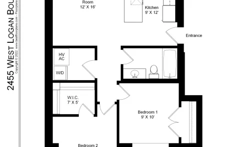 2 Bedroom Logan Square Apartment