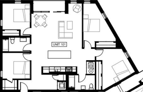 2 Bedroom Lakeview Apartment