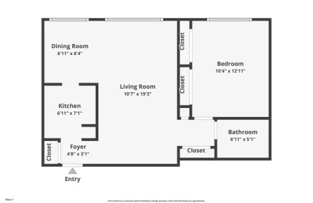 1 Bedroom Lakeview Apartment