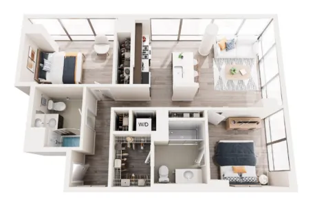 2 Bedroom River West Apartment